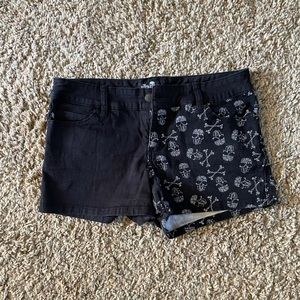 Royal Bones Black Skull 'N' Bones Split Leg Shorts
